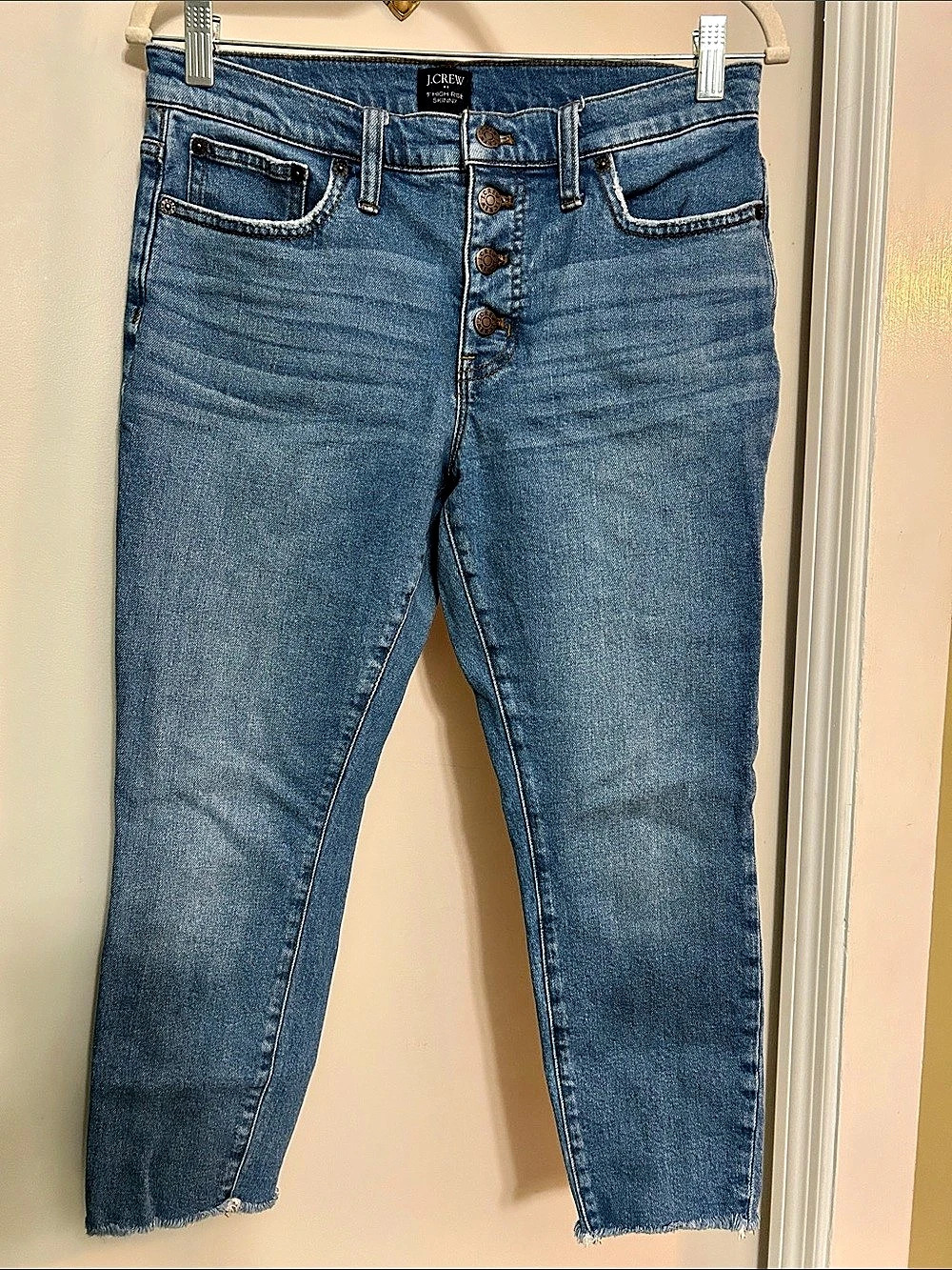 J.Crew 9" High-Rise Skinny Jean with Button Fly 9" Jeans Blue Waist 28P